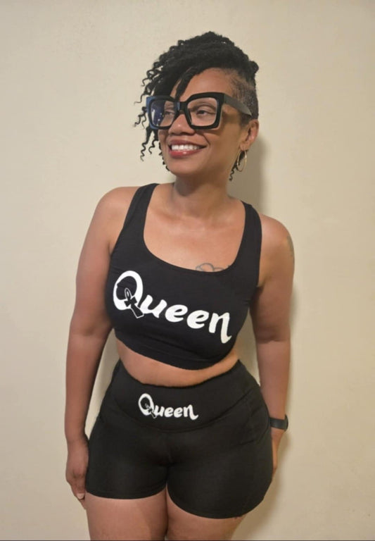 Queen Workout/ Yoga Set (Sports Bra & Shorts)