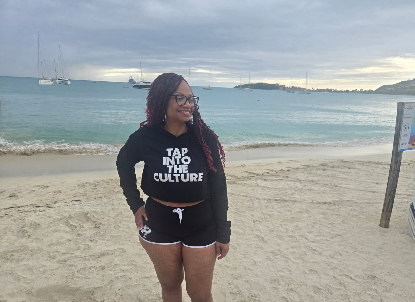 BullCrab Slogan Cropped-Hoodie Short Set