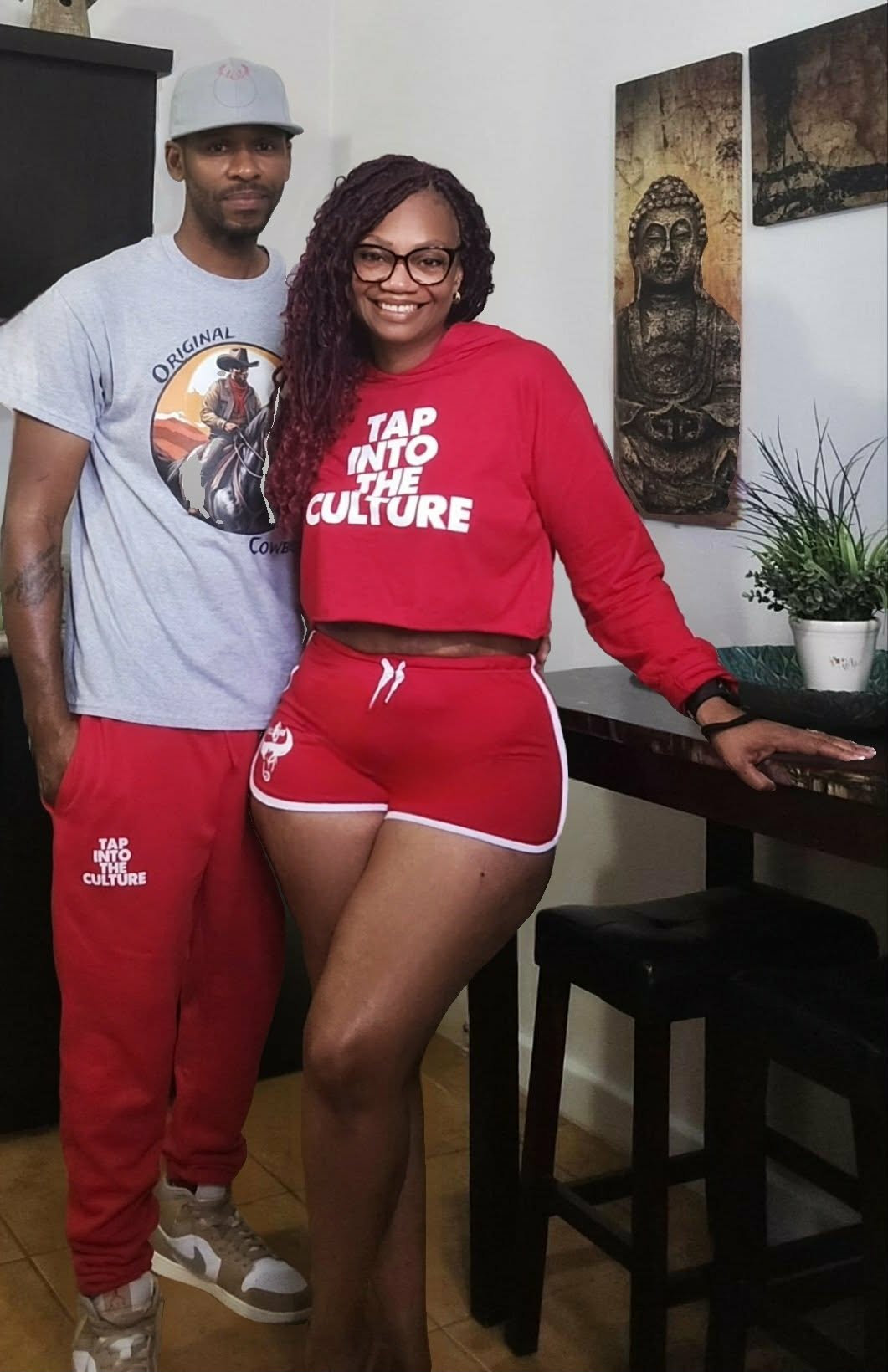 BullCrab Slogan Cropped-Hoodie Short Set